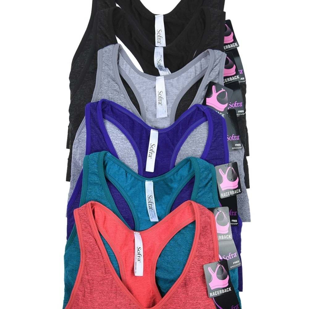 LADIES SEAMLESS SPORTS BRA 6 PACK